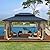 MELLCOM 12' x 16' Outdoor Hardtop Gazebo, Cedar Wood Framed Gazebo with Powder Coated Metal Roof for Gardens, Patios, Lawns,Grey