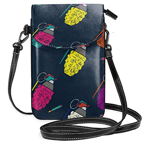 Preisvergleich Produktbild Cartoon Granate kleine Crossbody Handy Geldbörse Tasche Smartphone Geldbörse Geldbörse mit abnehmbarem Gurt