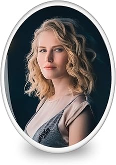 Personalized Ceramic Photo for Headstone, Waterproof Picture Frame for Grave Custom Cemetery Tombstone Pictures Porcelain Cameo Funeral Portrait Memorial Monument Photo for Burial Stone Oval