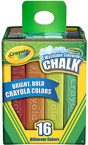 Crayola Washable Sidewalk Chalk, Assorted Colors 16 ea (Pack of 4...