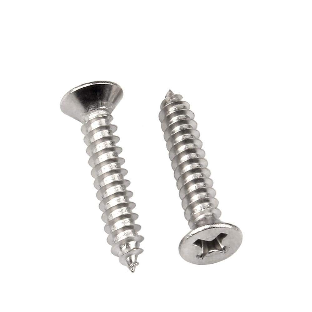 Tornillo Phillips, 304 Stainless Steel Cross countersunk Head Tapping Screws, Cross Flat Head Tapping Screws, National Standard M1M1.2M1.4-M1*5 * 100pcs(M1.5 * 5 * 100)