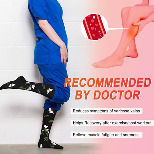 Image of Iseasoo 4 Pairs Compression Socks for Women Circulation-Best Support for Nurses,Running,Athletic,Travel