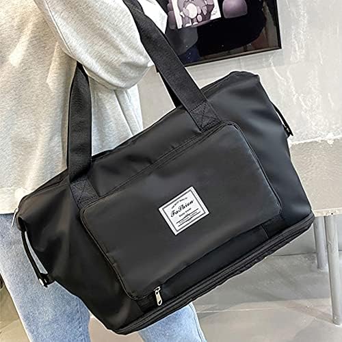 ZHIHETOS Foldable Duffle Bag 20L ~ 50L Large Capacity Folding Travel Bag Portable Lightweight Waterproof Oxford Fabric for Travel Gym Sports Lightweight Luggage Duffel-Black 4 ZHIHETOS Foldable Duffle Bag 20L ~ 50L Large Capacity Folding Travel Bag Portable Lightweight Waterproof Oxford Fabric for Travel Gym Sports Lightweight Luggage Duffel-Black