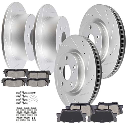 Image of SCITOO For Toyota Brake Kits, Brakes Rotors Ceramic Brake Pads Fit for 2013 2014 2015 2016 2017 for Lexus ES300h, 2007-2012 for Lexus ES350, 2008-2014 for Toyota Avalon, 2007-2011 for Toyota Camry