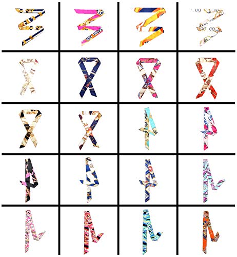 Yarachel 20pcs Neckerchief Scarf - Hairband Handbag Handle Ribbon Fashion Bag for Women