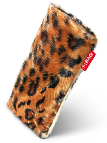 fitBAG Bonga Leopard Housse sur Mesure pour HTC One X OneX. Imitation Fourrure avec Doublure en Microfibre pour Le Nettoyage d'écran