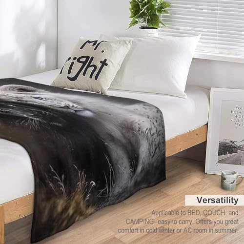 Manta de franela de tigre 3D de 130x180 cm suave para sofá 7