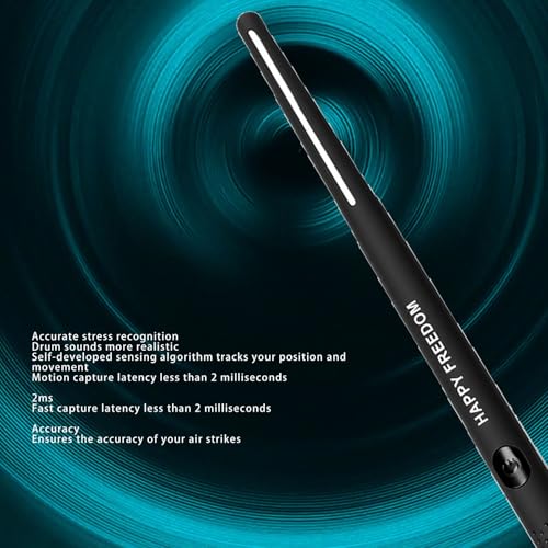 Electronic Drumsticks Kit 3D Motion Sensing Technology Virtual Reality Simulate Sound 3D Motion Sensing Air Drumsticks Rechargeable for Beginner Kids Home Office Outdoor (black) miniatura 4