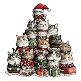 Rompecabezas,Temático de Navidad - Rompecabezas de 194 piezas con diseño de gato animal - para niños niñas adolescentes mujeres jóvenes marido hijo hija familia amigos