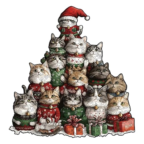 Juego de gato de 194 piezas con diseño de animal navideño para toda la familia