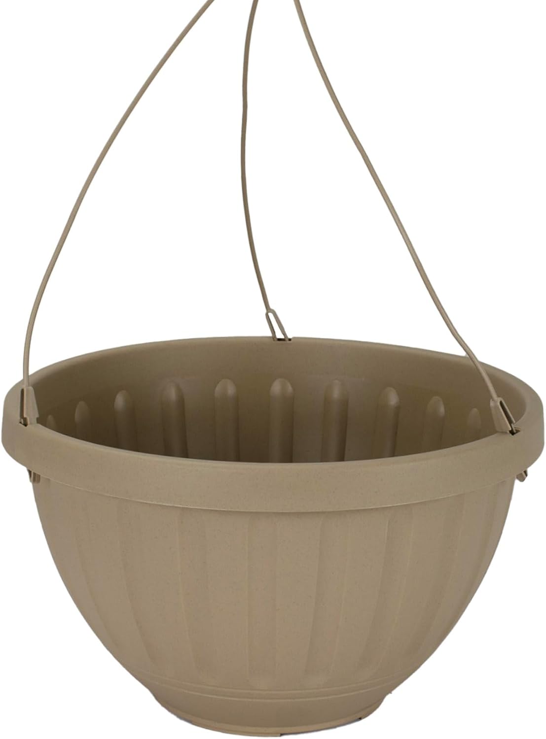 The HC Companies 12 Inch Terra Roma Hanging Planter for Indoor Plants - Round Plant Hanging Basket with Drainage Hole, Clay (Pack of 2)