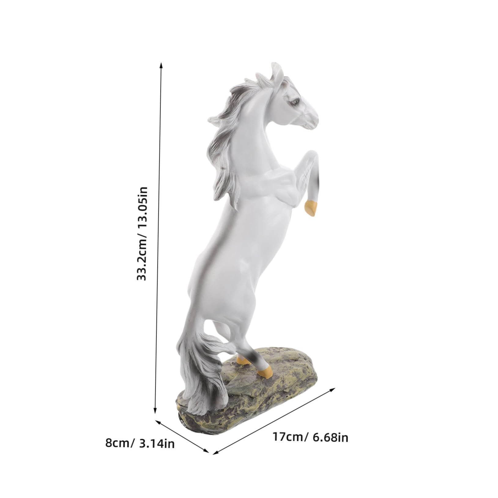 Figura de Corativa de Caballo de Resina en Color Claro