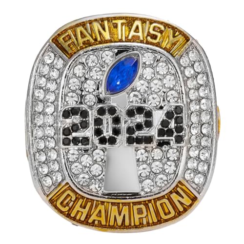Anillos campeones deportivos FFL tallados a mano con detalles del trofeo de la Liga de Campeones