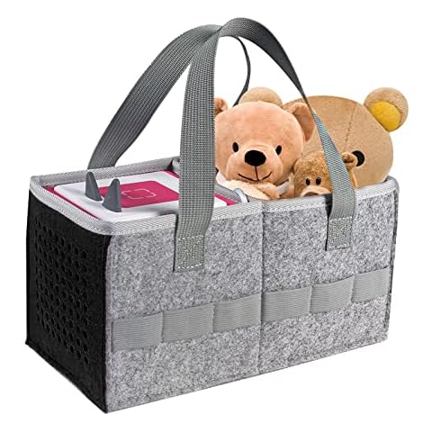 GSenhui Bag for Toniebox Starter Set Can Hold 30-40 Tonies Figures, High Capacity Carry Bag with Handle for Toniebox, Toniebox Accessories Felt Handbag Protective Cover (Black) Cover