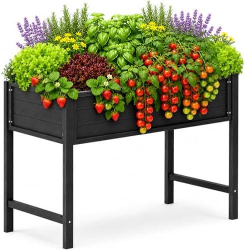 YEFU Raised Garden Bed with Legs: 48x24x30 Inch Waist-High Elevat...