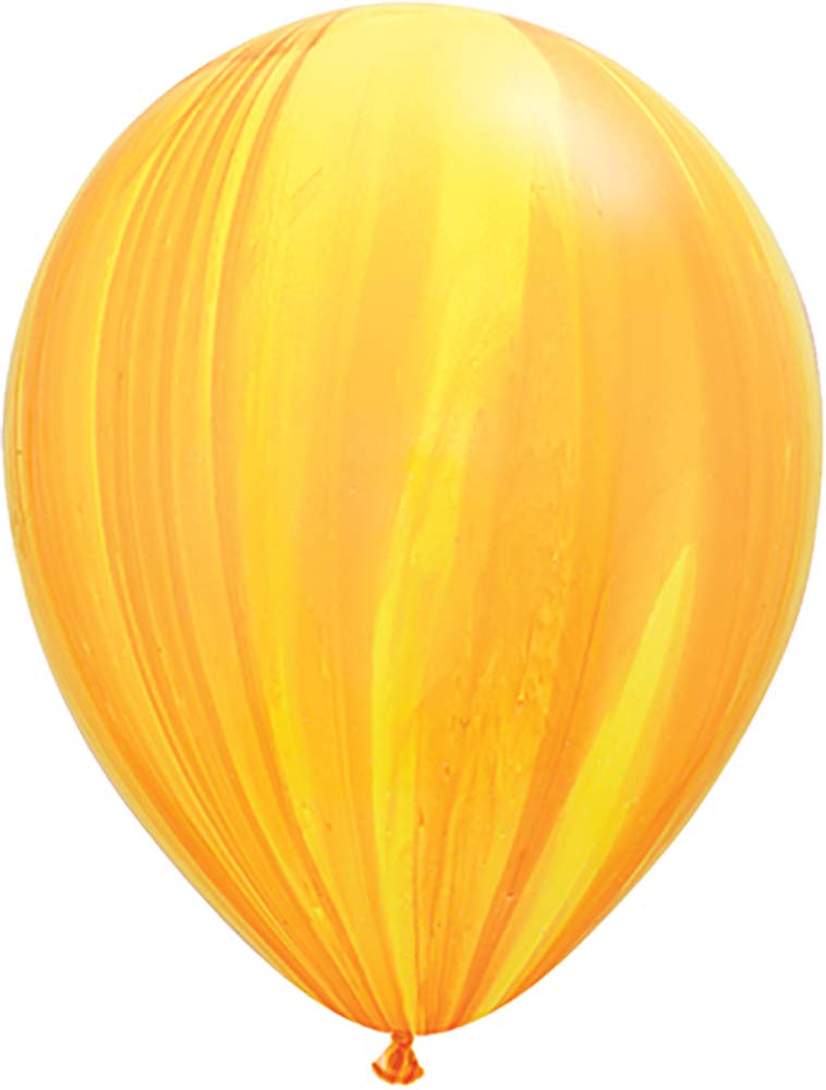PIONEER BALLOON COMPANY 11 YLW & ORNG AGA Agate Latex Balloon, quot, Yellow/Orange