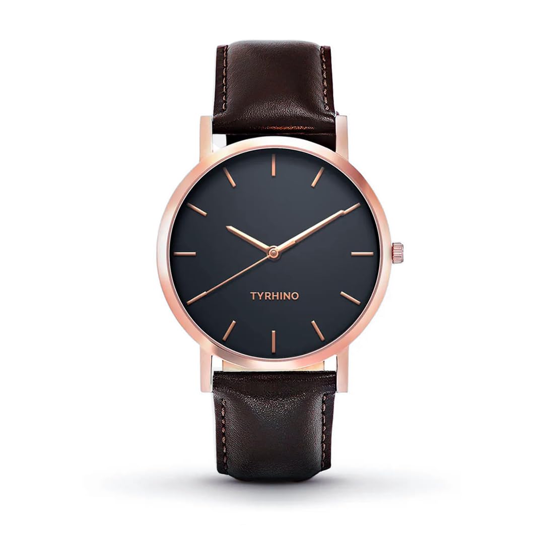 Tyrhino men Legacy Rose Gold Analog Watch (B09T3CVPTD) Amazon Price History, Amazon Price Tracker