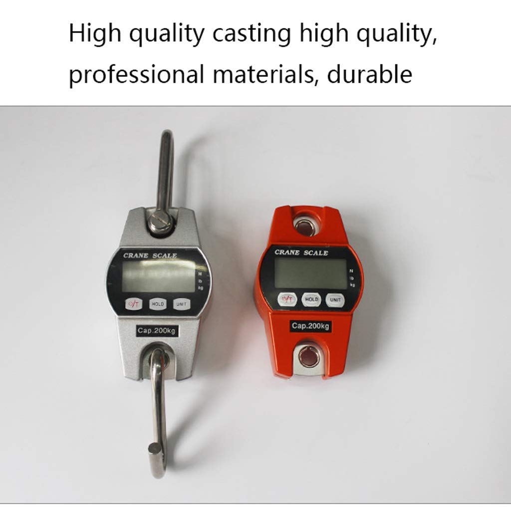 Báscula de grúa electrónica Digital, 300 kg / 661 LB * 0.1 Kg Báscula de polipasto de báscula Colgante compacta de Servicio Pesado con LED Mini Digita Industrial (Negro 300 kg)