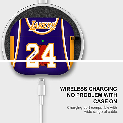 Ejmm For Airpods 3Rd Generation Case, Cool Sport Basketball Design Soft Tpu Airpods 3 Case Cover Compatible Airpod 3Rd Generation For Fans Girls Boys Teens,Purple Jersy 24 #TOP3