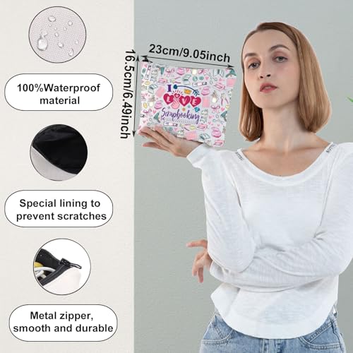 Image of WZMPA Scrapbook Lover Cosmetic Makeup Bag Scrapbook Fan Gift I Love Scrapbooking Zipper Pouch Bag For Women Girls (Scrapbooking F)