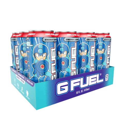 G Fuel Blue Bomber Slushee - Icy Blue Raspberry Slush Energy Drink Inspired By Mega Man, 16 Oz Can, 12-Pack Case #TOP25