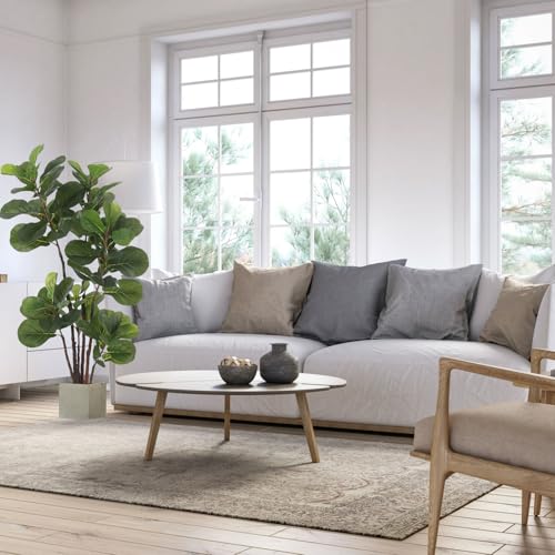 GarveeHome Faux Fiddle Leaf Fig Tree, 47 Inch Potted Fake Ficus Lyrata Plant with 72 Decorative Fiddle Leaves, Artificial Trees for Home Indoor Outdoor Living Room Office Porch Decor