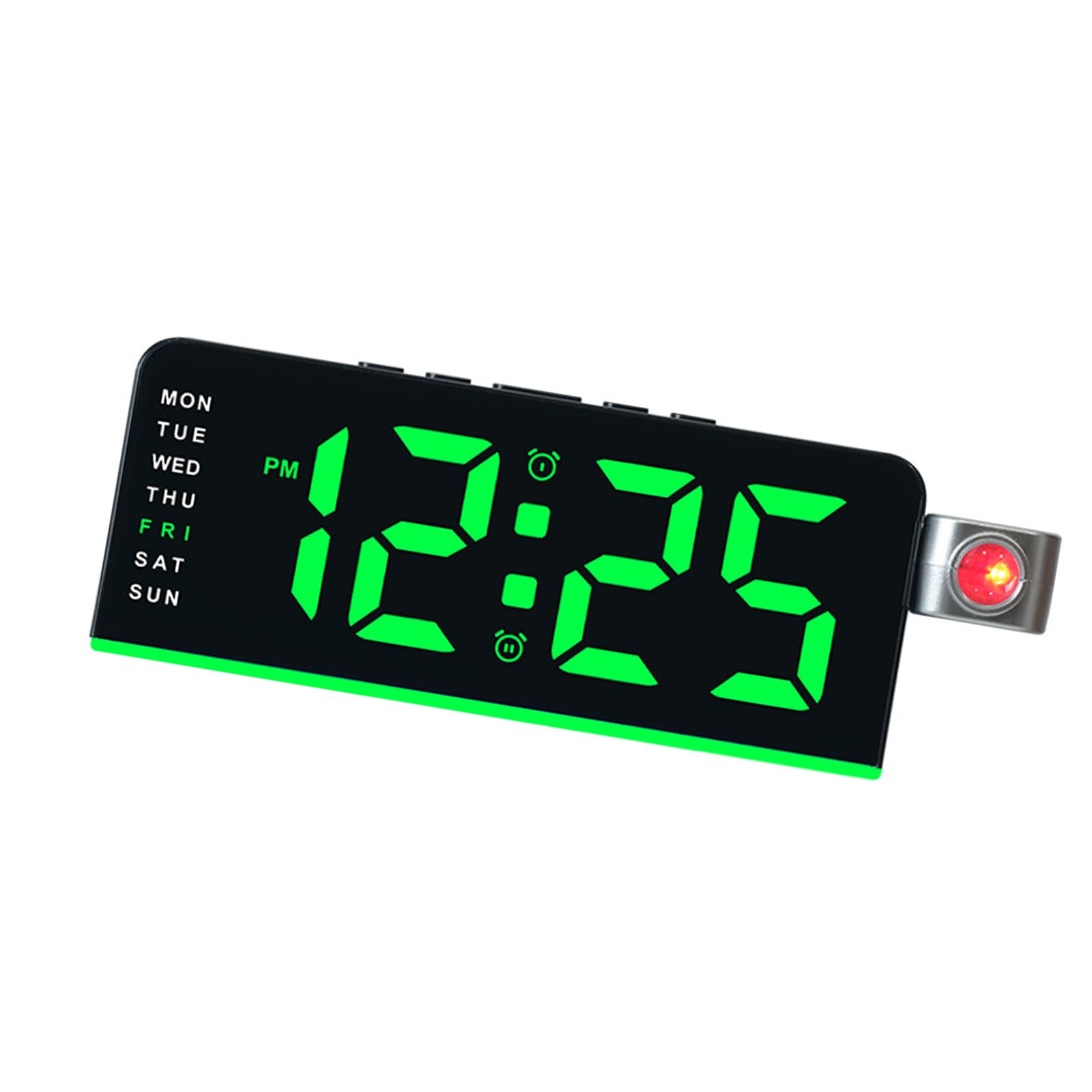 Tsophreniq Digital Projector Alarm Clocks for Bedroom Plugs in LED Display Clock with 180° Projection on Ceiling Wall Duals Alarms Alarms Loud with Temperature and Weekday
