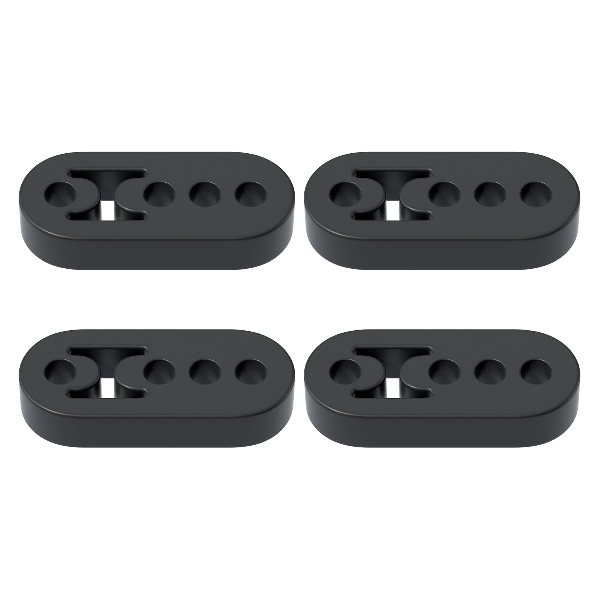 JAGASOL Rubber Exhaust Hanger 4 Pack, 4 Hole 0.45 inches Orifice Universal Adjustable Muffler Hanger, General Automotive Rubber Insulated Bracket