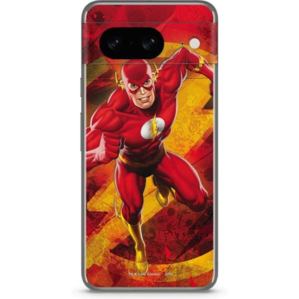 Skinit Decal Phone Skin Compatible with Google Pixel 8 - Officially Licensed DC Comics The Flash Action Pose Design