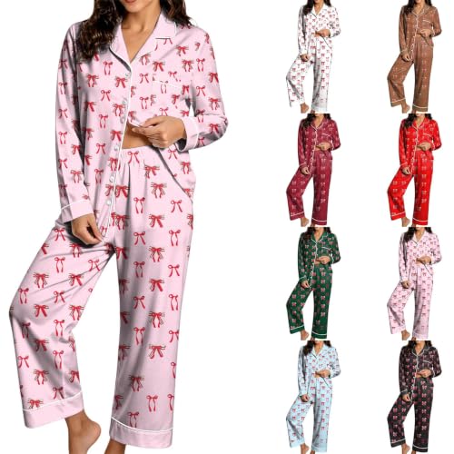WWPPAION Christmas Pajamas Womens Sleepwear Matching Pjs Long Pants Set - image 1