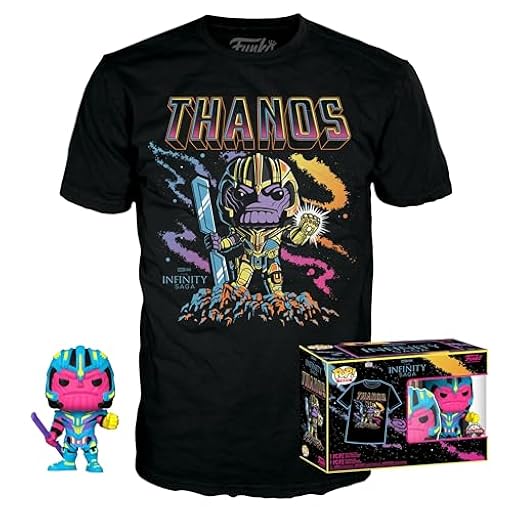 Loungefly POP! & Tee: Marvel - Thanos - (BKLT) - Medium - Avengers Endgame - Camiseta Con Figuras Miniaturas Coleccionables - Idea De Regalo - Juguetes Y Franela De Manga Corta Para Adultos Hombres | Ya disponible en tu tienda friki favorita! En mundofriki.es!