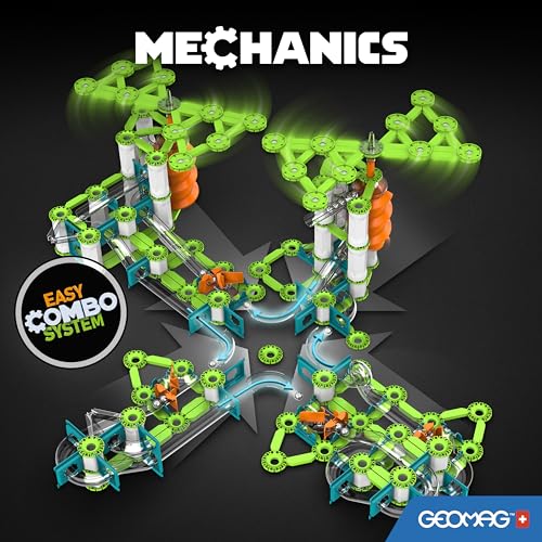 Geomag Mechanics Gravity Loops & Turns Jeu Educatif et Créatif pour Les Enfants Blocs de Construction Magnétiques Circuit avec Blocs Magnétiques Lot de 130 Pièces - vue 6