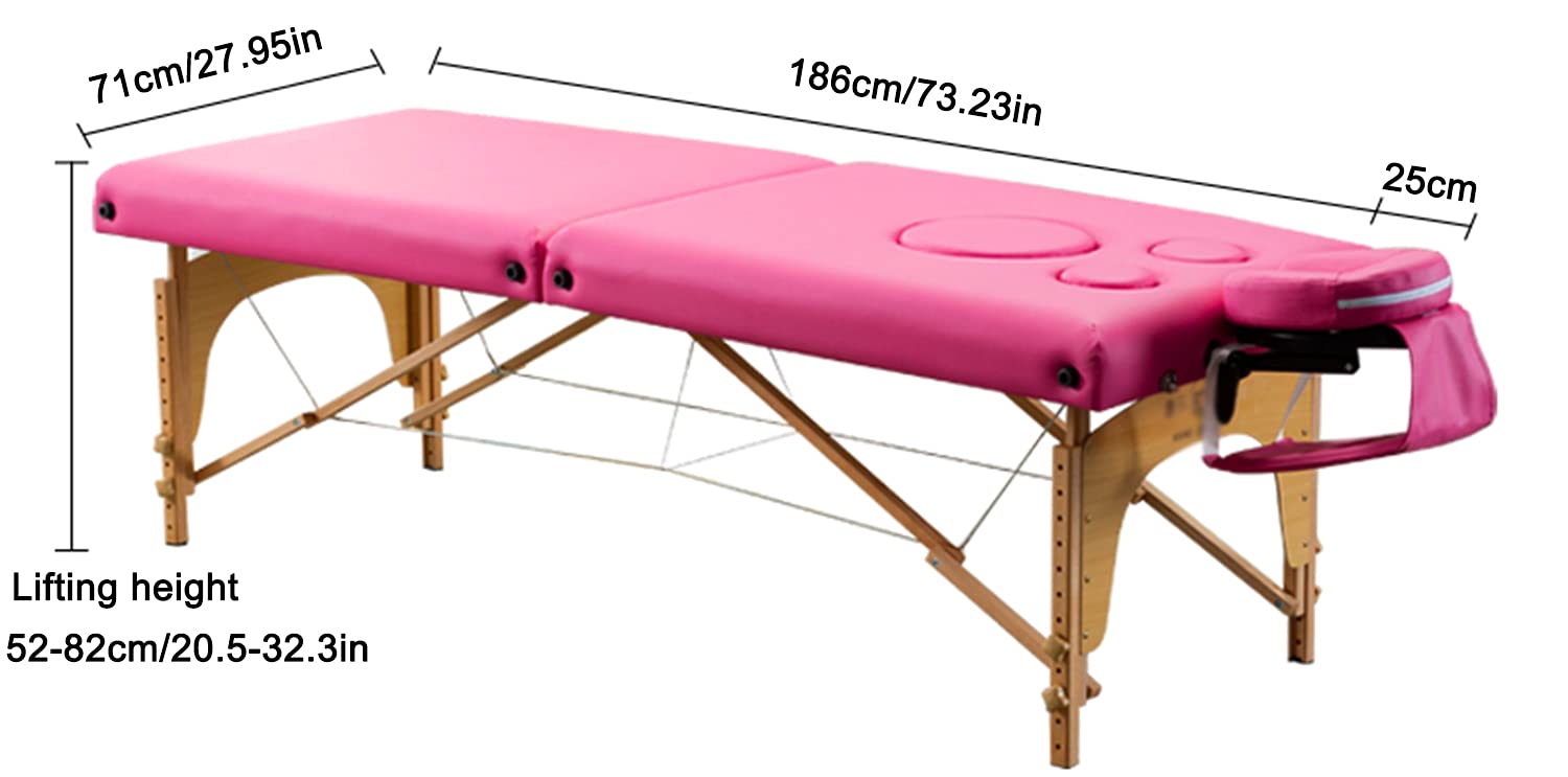 Lettino per Massaggi Spa, Lettino per Massaggio alla prolattina Pieghevole con Foro sul Torace, Lettino per Bellezza ad Altezza Regolabile, per la Famiglia