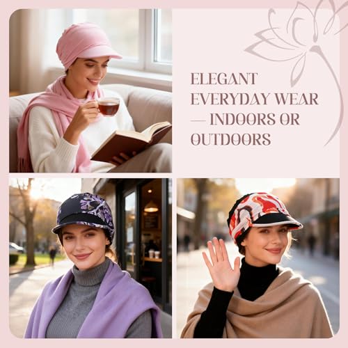 4 Piezas de Gorros Elásticos para Quimioterapia para Mujer miniatura 5