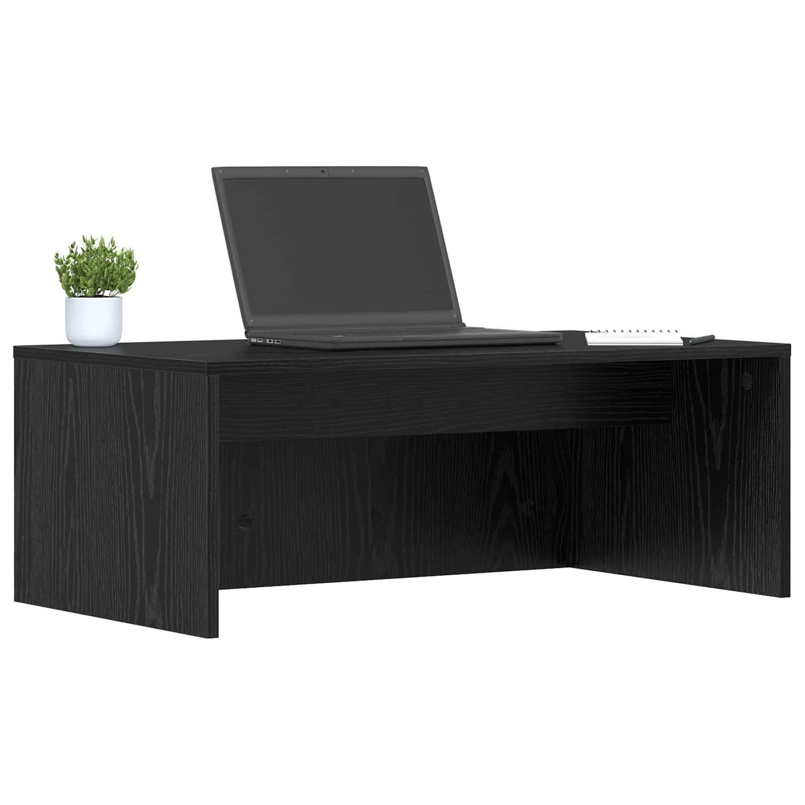 Stolik ścienny czarny o wyglądzie dębu, 80 x 45 x 30 cm, materiał drewnopochodny, oszczędność miejsca, biurko do domu, biura, gabinetu z nowoczesną, łatwą w pielęgnacji powierzchnią