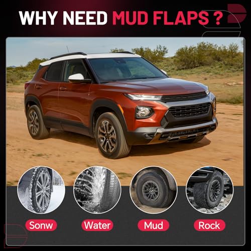 Image of BDFHYK Mud Flaps Splash Guards Easy Installation Mud Guards Compatible Easy to Clean with Chevy Trailblazer 2021-2022 with OEM Fender Flares 4 PCS PP and TPO Material