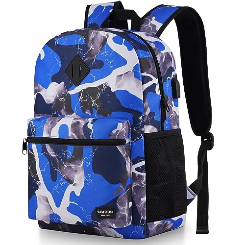 Sac à dos classique texturé YAMTION, cartable homme élégant 15.6 pouces pour lycée et bureau