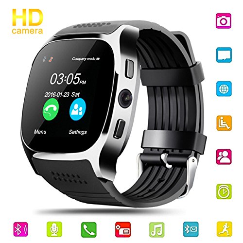 Smart Watch Uhr, Hizek Intelligente Armbanduhr Fitness Tracker Armband mit Kamera SIM Karte Touchscreen Telefon Kompatible für Smartwatch Android und IOS