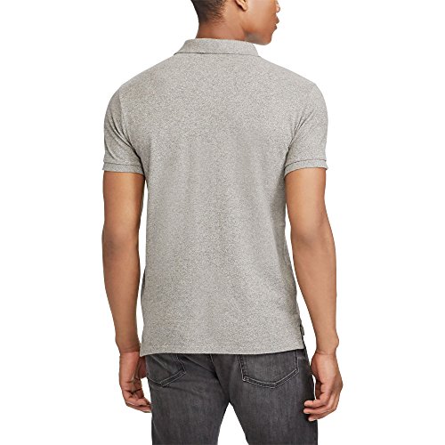 Image of Polo Ralph Lauren Custom Slim Fit Mesh Men's Polo Shirt (Light Gray /Mystic, X-Large)