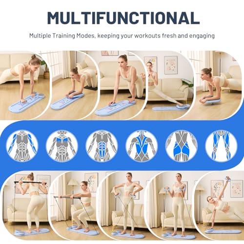 Pilates Board, Newest Multi-Purpose Portable Pilates Reformer Machine for Home, Foldable at Home Pilates Kit, Pilates Board for Home Workout Fitness Exercise, Abs, Pilates Equipment - Image 3