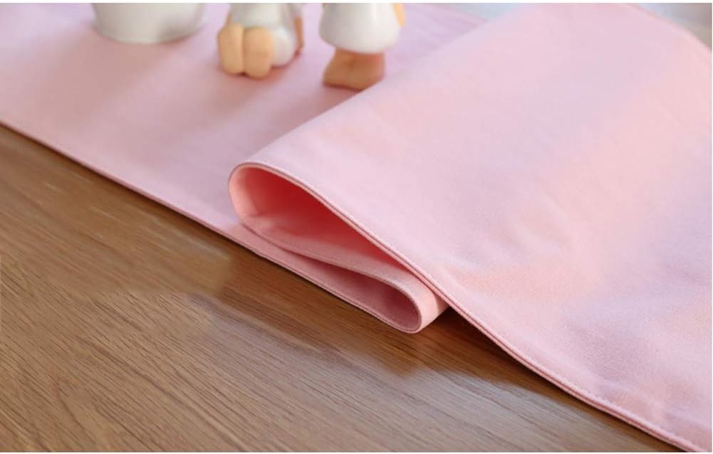 AGYH Table Flag Modern Simple Pink Solid Color Fresh Pastoral Coffee Table Dining Table Nordic Strip Double Insulated Tablecloth 30 * 220cm (Size : 30 * 180cm)