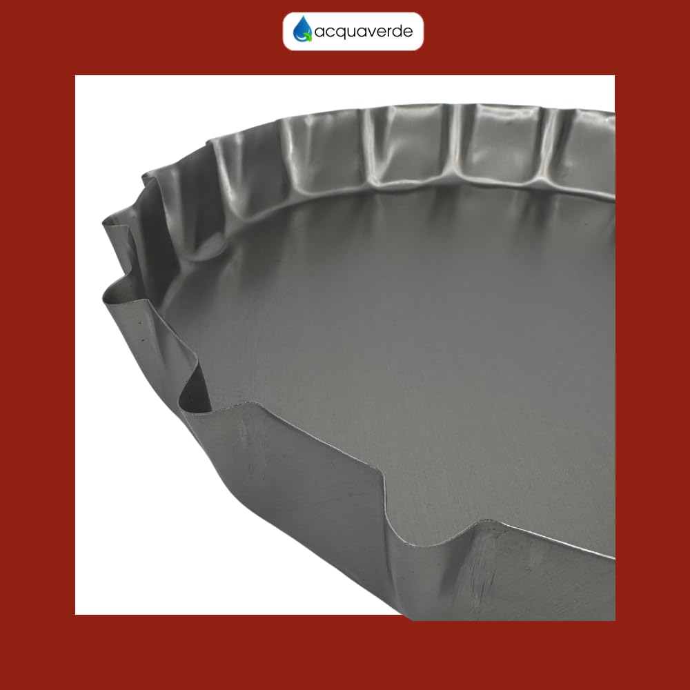 acquaverde | Tegame per l'originale Focaccia Barese, Pizza e Calzone in Acciaio, Rotondo Ø 28 cm - Teglia per la Cucina Tradizione Pugliese, utilizzo Casalingo e Professionale, MADE IN ITALY
