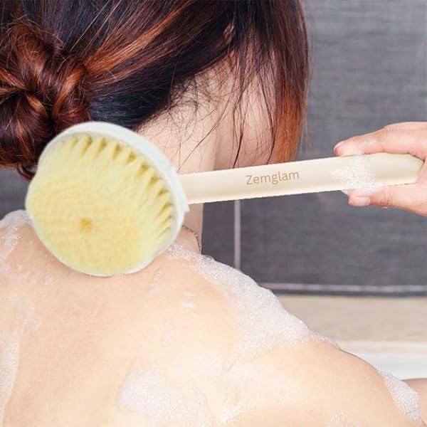 Zemglam Long Handle Bath Brush for Easy Massage 1