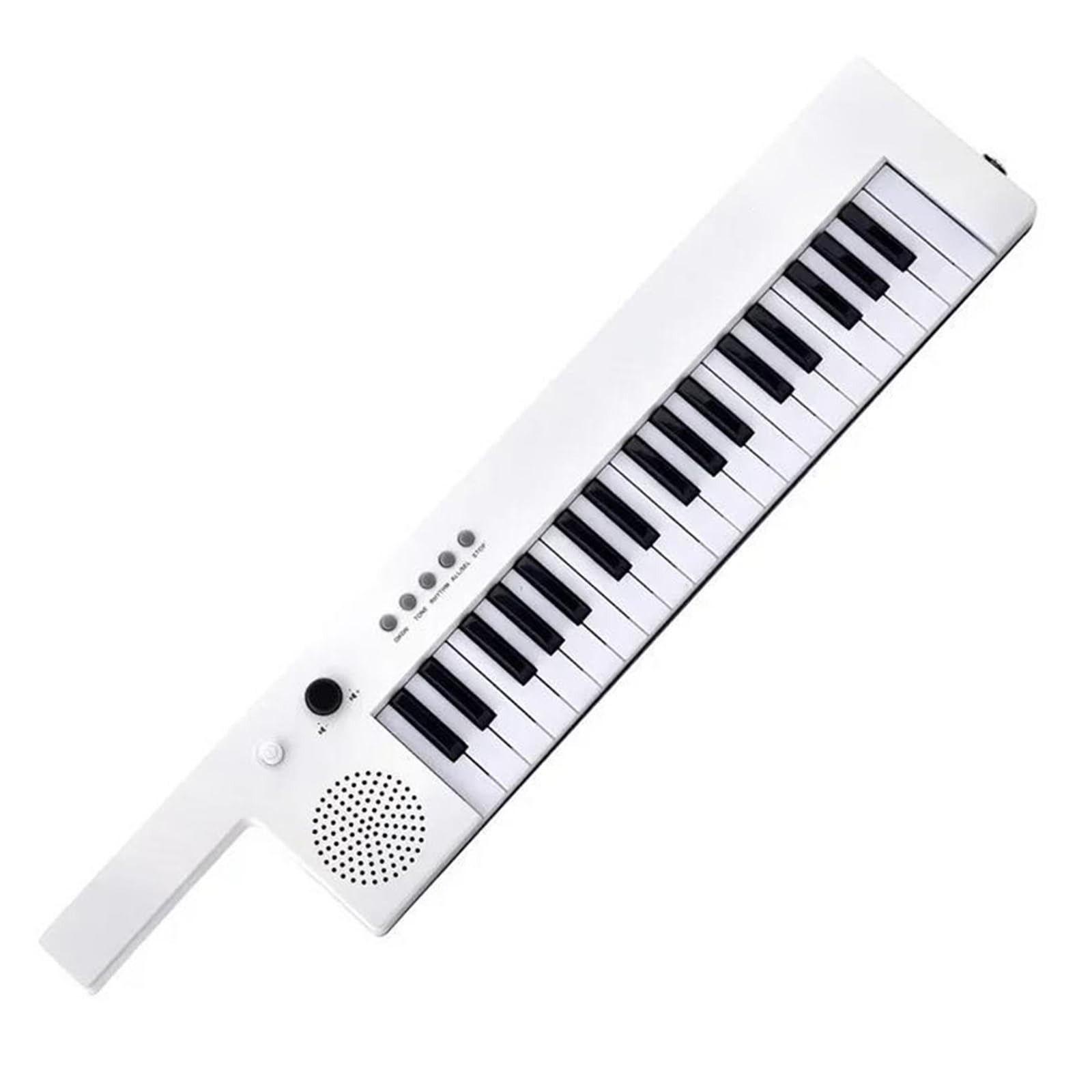 Gitara Elektroniczna Z 37 Klawiszami Akumulatorowa Mini Klawiatura Z Mikrofonem I Paskiem Na Ramię(White)