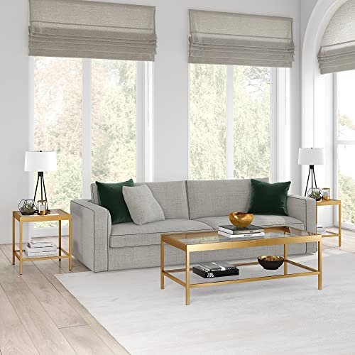 Henn&Hart CT0380 45 Inch Wide Rectangular Rectangular Coffee Table In Brass thumb #1