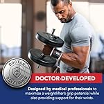 Doctor-Developed Gym Wrist Wraps, wrist compression brace for Workout, weightlifting straps, wrist wraps for weightlifting for Wrist Support, lifting straps gym for Men Women (Black&White) - Image 2