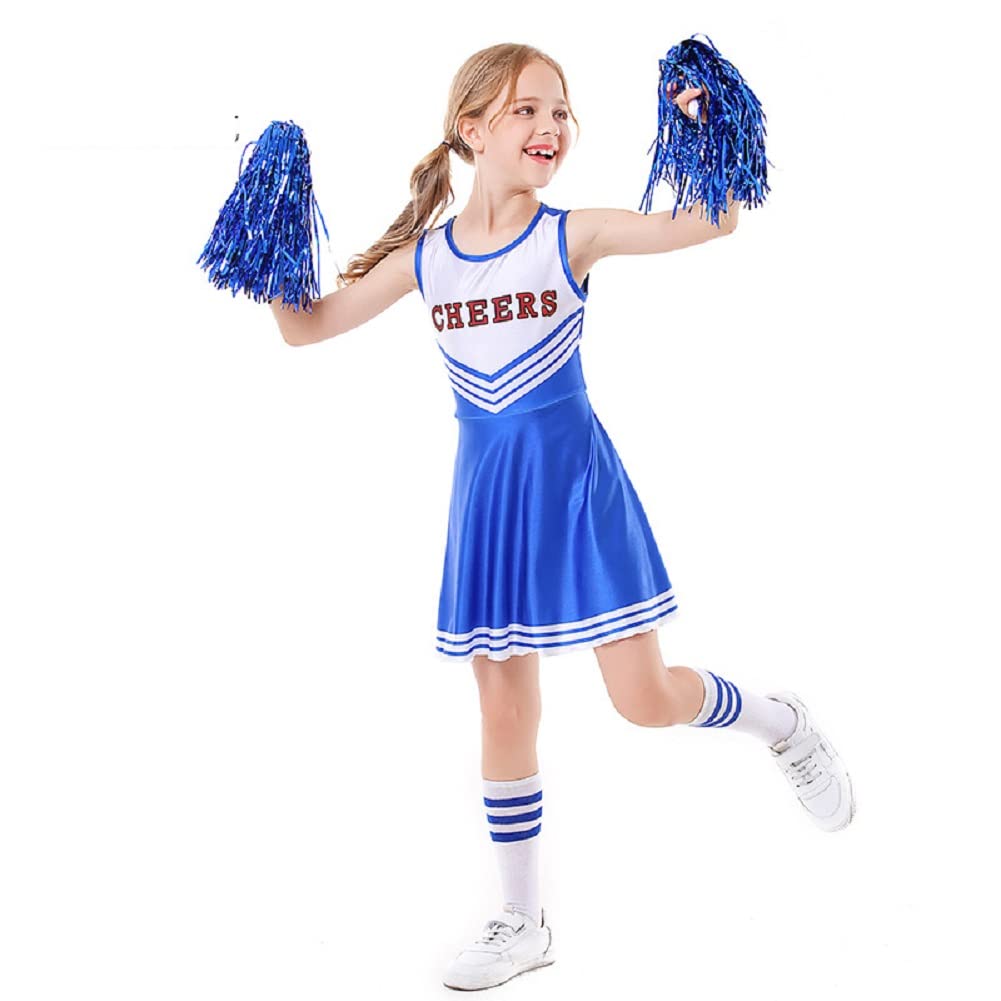 Cheerleader-Kostüm Für Mädchen – Set Mit Rock, Socken, Puscheln & Haarspange