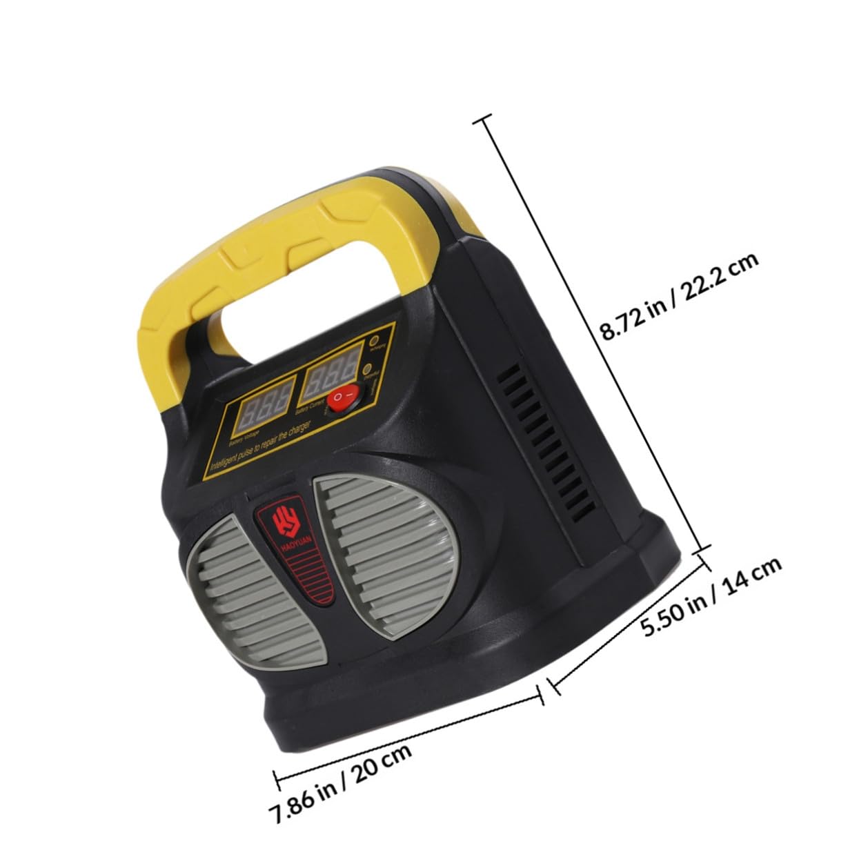 LABRIMP Caricabatteria Intelligente 12v 24v per Batteria Veicoli a Due Ruote e Auto, Design Portatile con Display Lcd, di Uscita 15a, Compatibile con Capacità 6-200ah