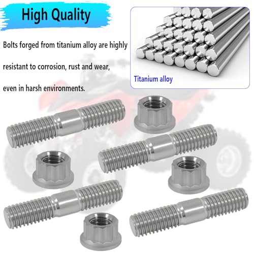 Image of Titanium Studs Head Bolt & Gaskets for TRX400X XR400R TRX400EX | 90301-HM8-000, 18291-MN5-650, Sportrax 400, 400ex 2x4 studs Nuts