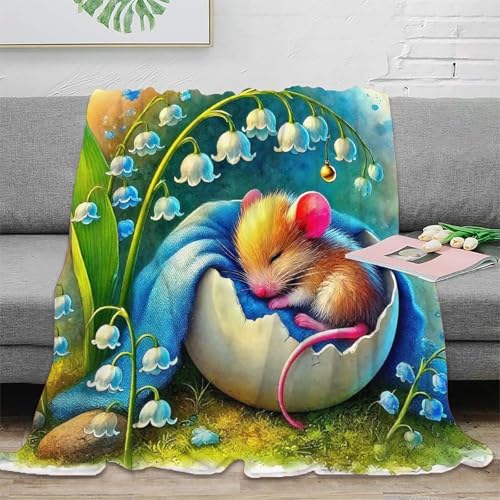Couverture microfibres imprimée 3D souris douce plaid canapé 200x230cm - 2